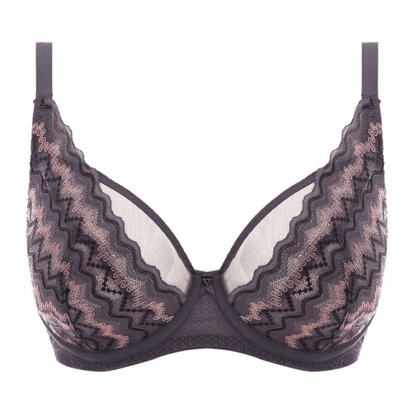 Freya Festival 32G Vibe High Apex Underwire Plunge Bra in Cinder - Picture 4 of 13